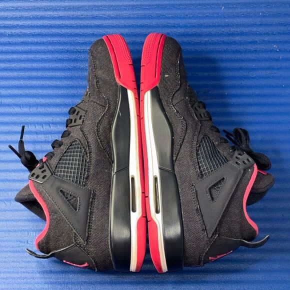 Size 8.5Y- GS Nike Air Jordan 4 Retro 487724-408 Denim Obsidian Pink W- 10 - Picture 6 of 8